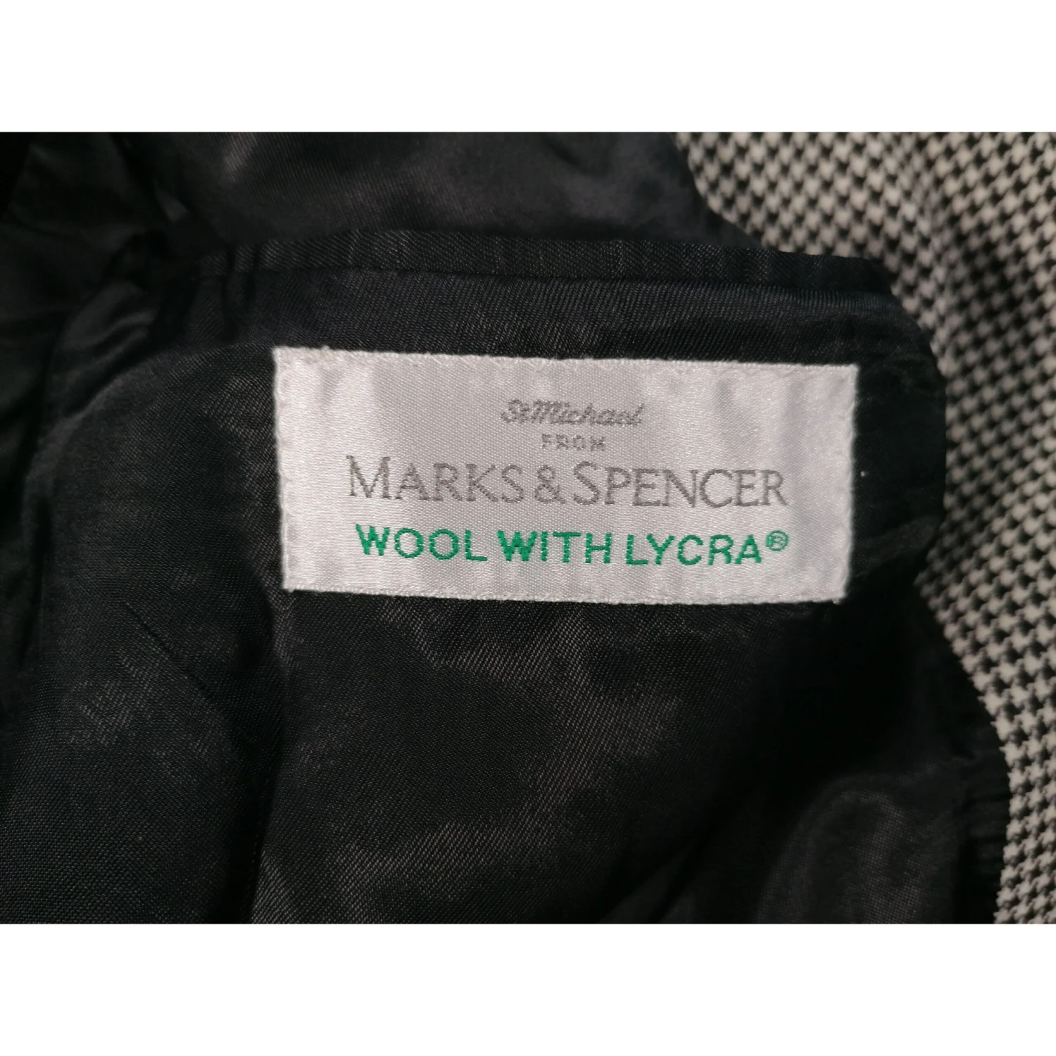 St Michael Black And White Jacket Lar 42'' Blazer New Wool Vintage Marks & Spencer 2 St Michael Black And White Jacket Lar 42'' Blazer New Wool Vintage Marks & Spencer - Image 2