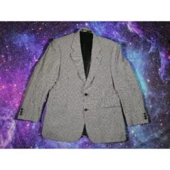 St Michael Black And White Jacket Lar 42'' Blazer New Wool Vintage Marks & Spencer