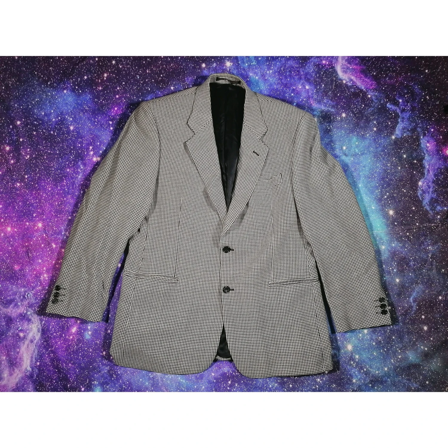 St Michael Black And White Jacket Lar 42'' Blazer New Wool Vintage Marks & Spencer 1 St Michael Black And White Jacket Lar 42'' Blazer New Wool Vintage Marks & Spencer