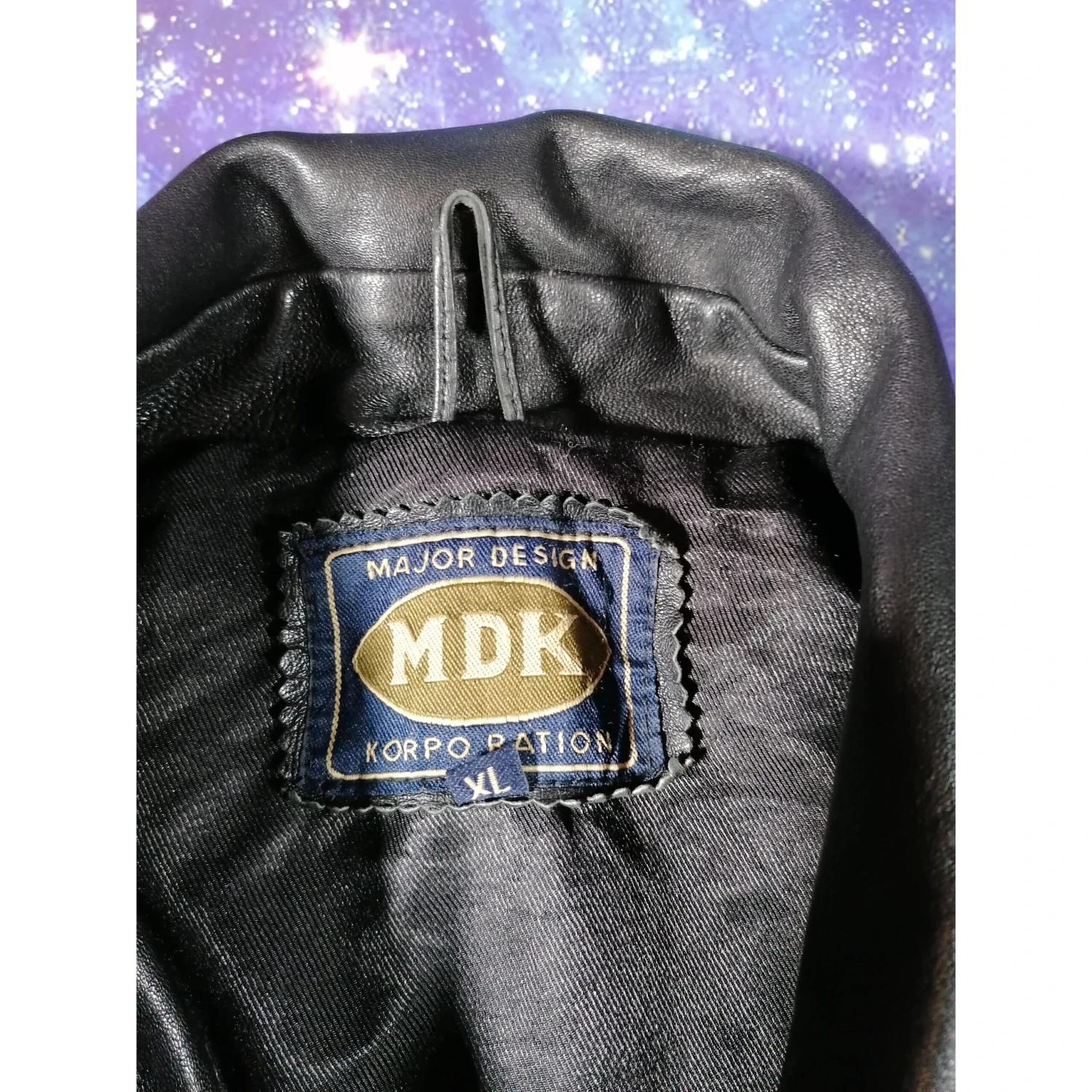 MDK Leather Jacket Black Major Design Korporation Size XL Vintage 90s 2 MDK Leather Jacket Black Major Design Korporation Size XL Vintage 90s - Image 2