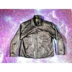 MDK Leather Jacket Black Major Design Korporation Size XL Vintage 90s