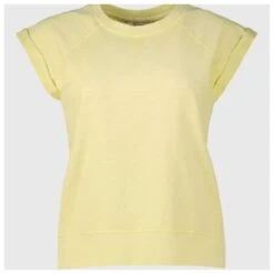 Light Yellow Dyed Sleeveless SweatshirtWith A Classic Crew Neck, Rolled Arm Holes And A Drushed Inner -Fashion Clothing Store il fullxfull.4862287277 9f08