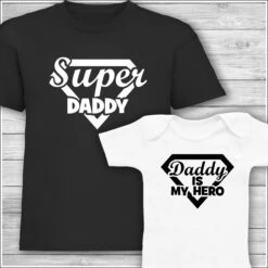 Father's Day Gift Super Daddy T-Shirt Daddy Is My Hero Matching Family T-Shirt Mens And Ladies Boys And Girls Plus Baby Bodysuits -Fashion Clothing Store il fullxfull.4887436674 a1yv