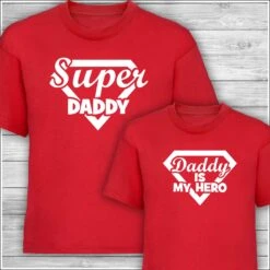 Father's Day Gift Super Daddy T-Shirt Daddy Is My Hero Matching Family T-Shirt Mens And Ladies Boys And Girls Plus Baby Bodysuits -Fashion Clothing Store il fullxfull.4887437242 axlc
