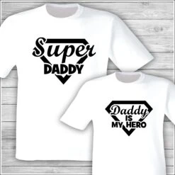 Father's Day Gift Super Daddy T-Shirt Daddy Is My Hero Matching Family T-Shirt Mens And Ladies Boys And Girls Plus Baby Bodysuits -Fashion Clothing Store il fullxfull.4887437408 78kv