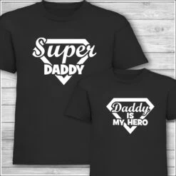 Father's Day Gift Super Daddy T-Shirt Daddy Is My Hero Matching Family T-Shirt Mens And Ladies Boys And Girls Plus Baby Bodysuits -Fashion Clothing Store il fullxfull.4935708201 aya2