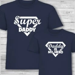 Father's Day Gift Super Daddy T-Shirt Daddy Is My Hero Matching Family T-Shirt Mens And Ladies Boys And Girls Plus Baby Bodysuits -Fashion Clothing Store il fullxfull.4935708633 a8ft