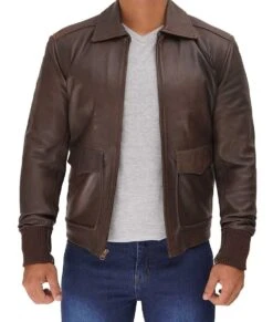 Handmade High Quality A2 Bomber Cockpit Pilot Waxed Brown Premium WWII Military Bomber Aviator Real Sheepskin Leather Jacket For Winters -Fashion Clothing Store il fullxfull.4947172992 9bji