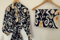 Nevy Blue Men's Kimono With Bag,100%Cotton Kimono, Kimono/Robe, Dressinggown,Nightwear,Make Up Dressing Gown,Beachwear