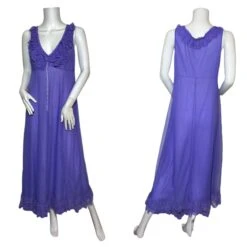 1960s Purple Bri Nylon Nightie, Nightdress