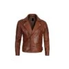 Men's Genuine Leather Brown Biker Leather Jacket Motorcycle Brown Distressed Vintage Leather Jacket For Men Gift For Him