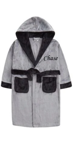 Personalised NAME Boys Dressing Gown Hooded Robe Embroidered Luxury Soft Gift UnisexPreteen 7-13 Deluxe Black Blue Navy Grey Gift Present -Fashion Clothing Store il fullxfull.5044265321 fv74