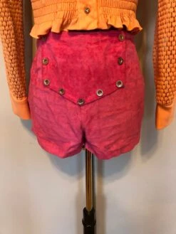 1970s Pink Velour Hot Pants Shorts Velvet Sz M Glam Rock