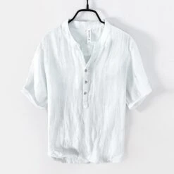 Summer Men's Short-sleeved Linen T-shirt, Vintage V-neck Button-down Shirt, Loose Casual Linen T-shirt 11 Summer Men's Short-sleeved Linen T-shirt, Vintage V-neck Button-down Shirt, Loose Casual Linen T-shirt -Fashion Clothing Store il fullxfull.5054287963 c1ts