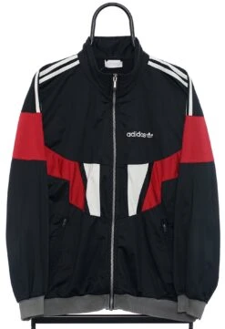 Vintage Adidas 90s Black Tracksuit Jacket - Medium