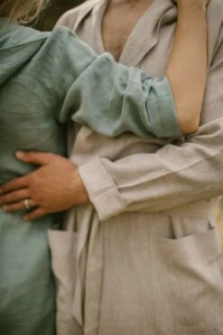 Baltic Linen Gift For Husband, Hooded Bathrobe, Anniversary Gift, Ethno-Modern Sauna Robe, Christmas Gift, Partner Gift, Gift For Father. -Fashion Clothing Store il fullxfull.5079392866 b0in