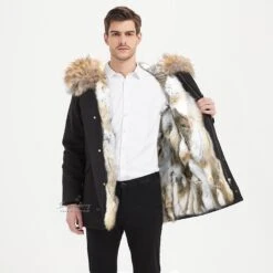 Men's Rabbit Fur Lined Parka With Real Fur Collar 7 Men's Rabbit Fur Lined Parka With Real Fur Collar -Fashion Clothing Store il fullxfull.5103311628 o0m3