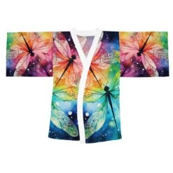 Robe Self Care Long Sleeve Vibrant Ice Dye Dragon Flies Kimono Robe -Fashion Clothing Store il fullxfull.5103467132 g2aw
