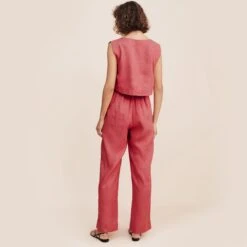 Linen Top And Linen Pants, Linen Pajama Set, Linen Sleeveless Top, Pant With Pockets, Linen Homewear, Loose Linen Blouse, Outfit Linen Set -Fashion Clothing Store il fullxfull.5106450908 m6g0