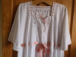 1920s Square Necked, Hand Embroidered Nightgown.Cottagecore Size Medium / Large