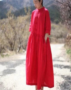 New Summer Vintage Loose Over Size Dress Robes