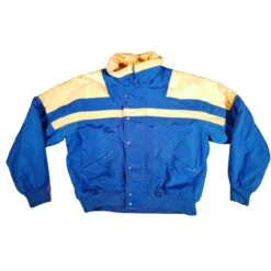 Obermeyer Puffer Ski Jacket Blue Yellow Size XL Full Zip Thinsulate Vintage 90s