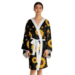 SunFlower Kimono Robe, Kimono Robe, Kimono Woman, Kimono Dress, Flower Kimono Robe, Flower Kimono Dress, Kimono Apparel Kimono Gawn
