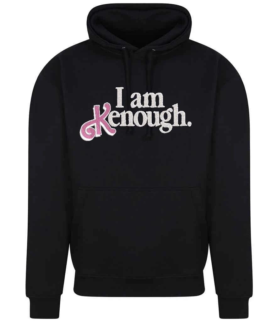 Adult I Am Kenough Embroidered Hoodie - Barbie Movie Inspired 2 Adult I Am Kenough Embroidered Hoodie - Barbie Movie Inspired - Image 2