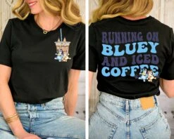 Bluey Shirt Iced Coffee Family Shirt, Running On Bluey Shirt Iced Coffee Family Shirt, Bluey Mama Shirt, Family Gift Shirt