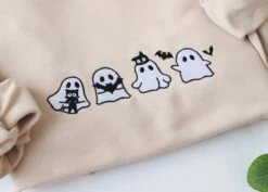 Ghost Embroidered Sweatshirt,Halloween Sweatshirt,Cute Ghost Hoodie,Autumn Clothing,Halloween Gift -Fashion Clothing Store il fullxfull.5146870452 nc02