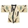 Robe Self Care Long Sleeve Boho Feathers Kimono Robe