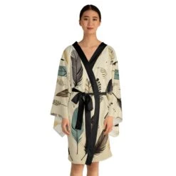 Robe Self Care Long Sleeve Boho Feathers Kimono Robe -Fashion Clothing Store il fullxfull.5147575364 aj95