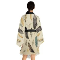 Robe Self Care Long Sleeve Boho Feathers Kimono Robe -Fashion Clothing Store il fullxfull.5147576176 m1lg