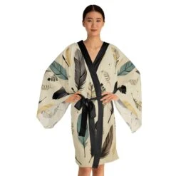 Robe Self Care Long Sleeve Boho Feathers Kimono Robe -Fashion Clothing Store il fullxfull.5147577880 pjpt