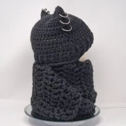 Handmade Crochet Cat Hat, Cat Ear Beanie, Cat Hat In Black With White Skull And Scarf, Balaclava 14 Handmade Crochet Cat Hat, Cat Ear Beanie, Cat Hat In Black With White Skull And Scarf, Balaclava -Fashion Clothing Store il fullxfull.5148654212 ew2m