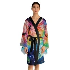 Robe Self Care Long Sleeve Vibrant Ice Dye Dragon Flies Kimono Robe -Fashion Clothing Store il fullxfull.5151693417 hi0n