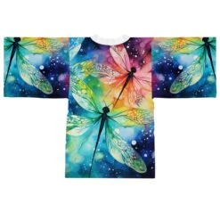 Robe Self Care Long Sleeve Vibrant Ice Dye Dragon Flies Kimono Robe -Fashion Clothing Store il fullxfull.5151695439 9py6