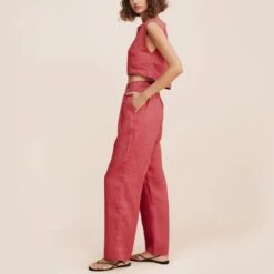 Linen Top And Linen Pants, Linen Pajama Set, Linen Sleeveless Top, Pant With Pockets, Linen Homewear, Loose Linen Blouse, Outfit Linen Set -Fashion Clothing Store il fullxfull.5154674745 3w72