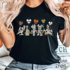 Comfort Colors® Disney Halloween Skeleton Shirt, Disney Halloween Matching Shirt, Disney Balloon Shirt, Mickey And Friends Halloween Shirt