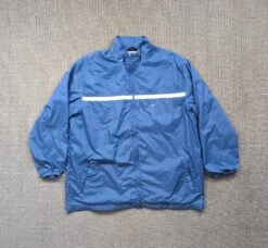 Nike Vintage Swoosh Logo Bomber Jacket Blue Men's XL Full Zip