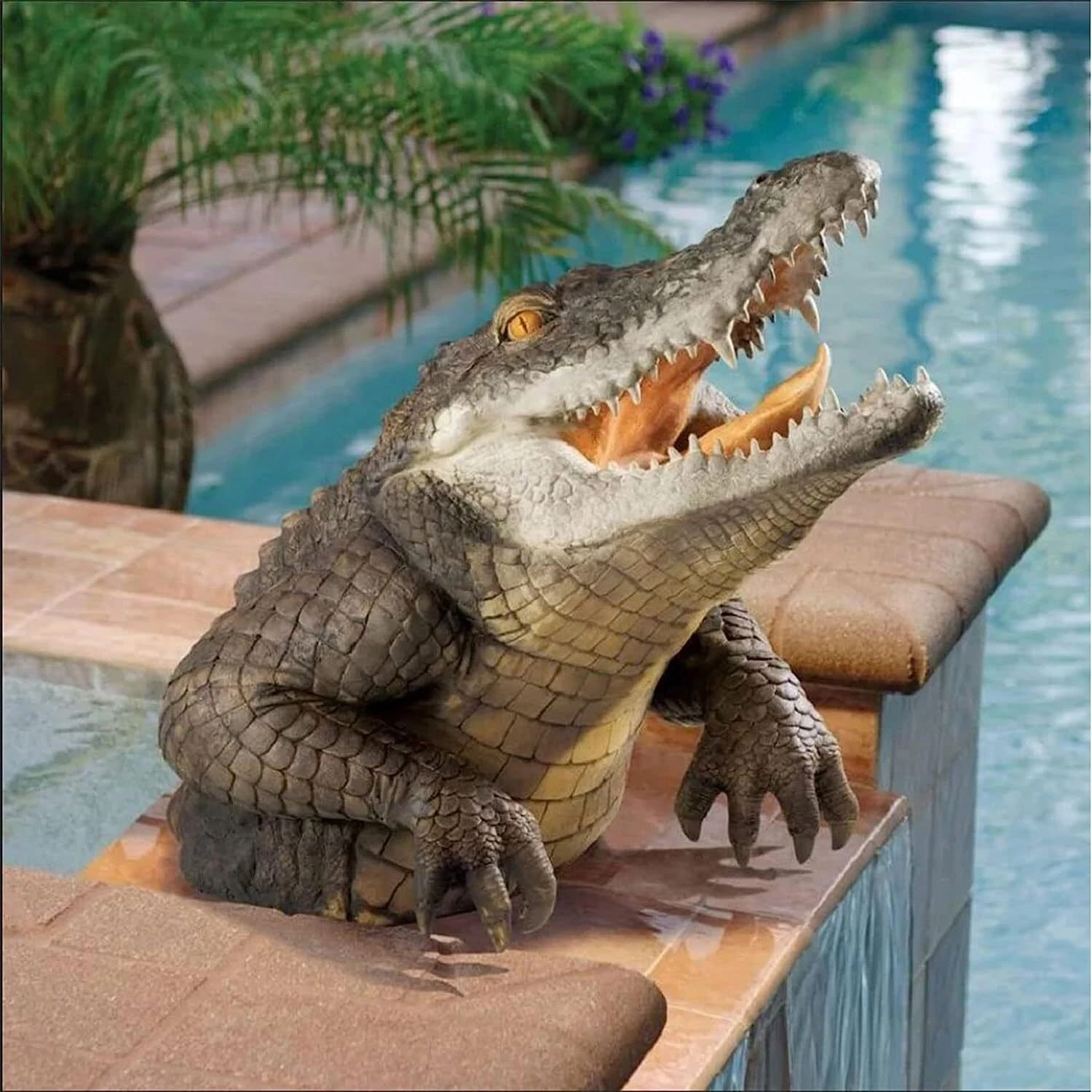 Crocodile Garden Statue, Garden Art Figurine ,resin House Decor, Lawn Yard Sculpture ,ocean Animal Craft 1 Crocodile Garden Statue, Garden Art Figurine ,resin House Decor, Lawn Yard Sculpture ,ocean Animal Craft