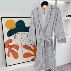 Patterned Japanese Kimono Robe, Comfortable Japanese Yukata, Plus Size Men's Bathrobe, Casual Men's Bathrobe, Simple Premium Men's Robe