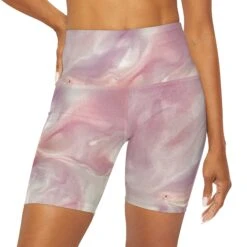 High Waisted Yoga Shorts (AOP) Cotton Candy Pink -Fashion Clothing Store il fullxfull.5174465367 qs5d