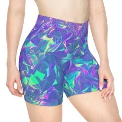 Holographic Biker Shorts, Gym Shorts, Exercise Shorts, Fitness Shorts, Yoga Shorts, Women's Biker Shorts, Running Shorts, Colorful Shorts