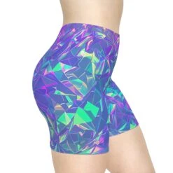Holographic Biker Shorts, Gym Shorts, Exercise Shorts, Fitness Shorts, Yoga Shorts, Women's Biker Shorts, Running Shorts, Colorful Shorts -Fashion Clothing Store il fullxfull.5181607236 rucp