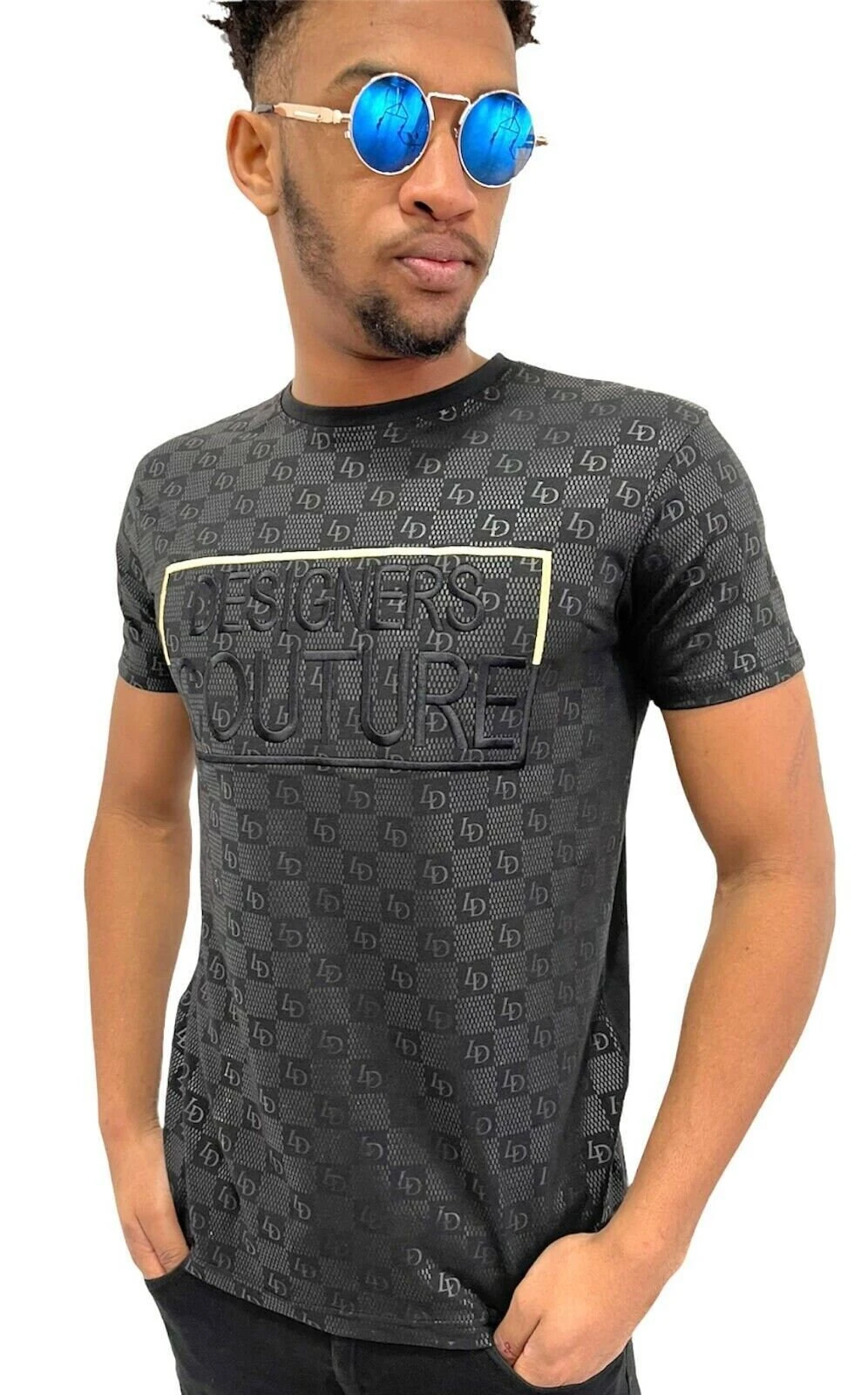 Mens Designer T Shirt, Couture Urban Hip Hop Tee Black 1 Mens Designer T Shirt, Couture Urban Hip Hop Tee Black