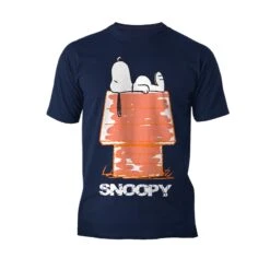 Peanuts Snoopy +Logo House Official Men's T-Shirt (Navy)