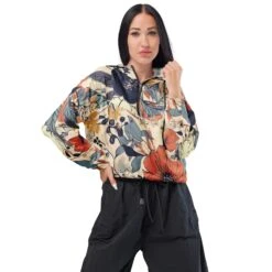 Floral Women’s Cropped Windbreaker - Crop Windbreaker Jacket - Ladies Windbreaker - Cute Windbreakers - Women Windbreaker -Fashion Clothing Store il fullxfull.5183767600 bkf6