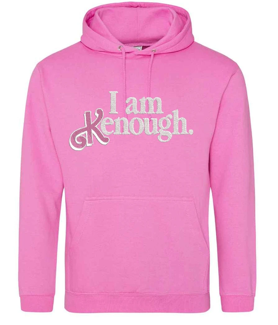 Adult I Am Kenough Embroidered Hoodie - Barbie Movie Inspired 3 Adult I Am Kenough Embroidered Hoodie - Barbie Movie Inspired - Image 3