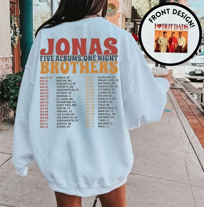 Jonas Brothers Vintage Tour 2023, Jonas Five Albums One Night Tour Shirt, Jonas Brothers 2023 Tour Shirt, Jonas 90's Tee, Jonas Retro 90's 2 Jonas Brothers Vintage Tour 2023, Jonas Five Albums One Night Tour Shirt, Jonas Brothers 2023 Tour Shirt, Jonas 90's Tee, Jonas Retro 90's - Image 2